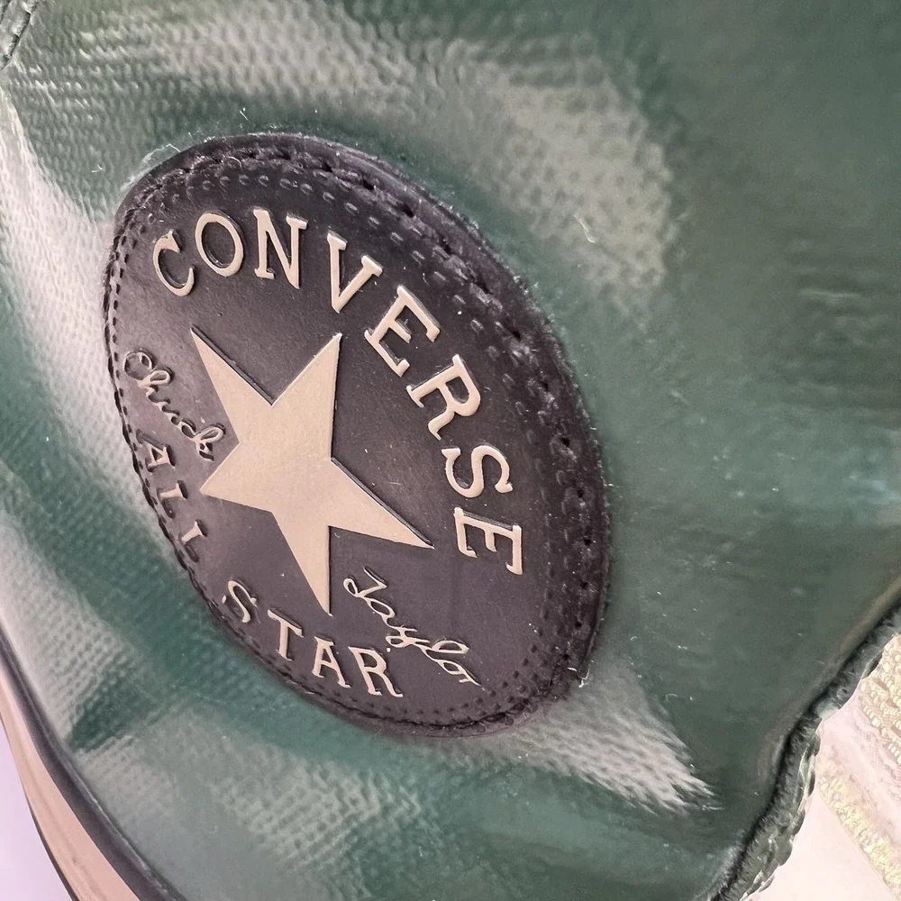 Rubber Converse Chuck Taylor Green High Top Sneakers Unisex W7 M5 Fleece Lined‎ - Picture 16 of 16